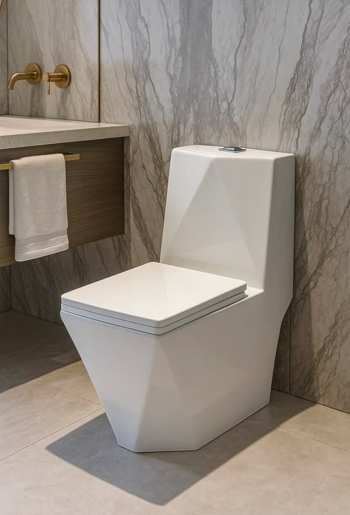 Diamond Toilet-White