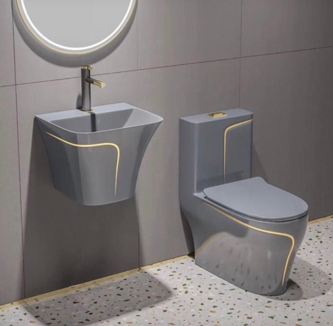 Luxury Grey WC with WHB