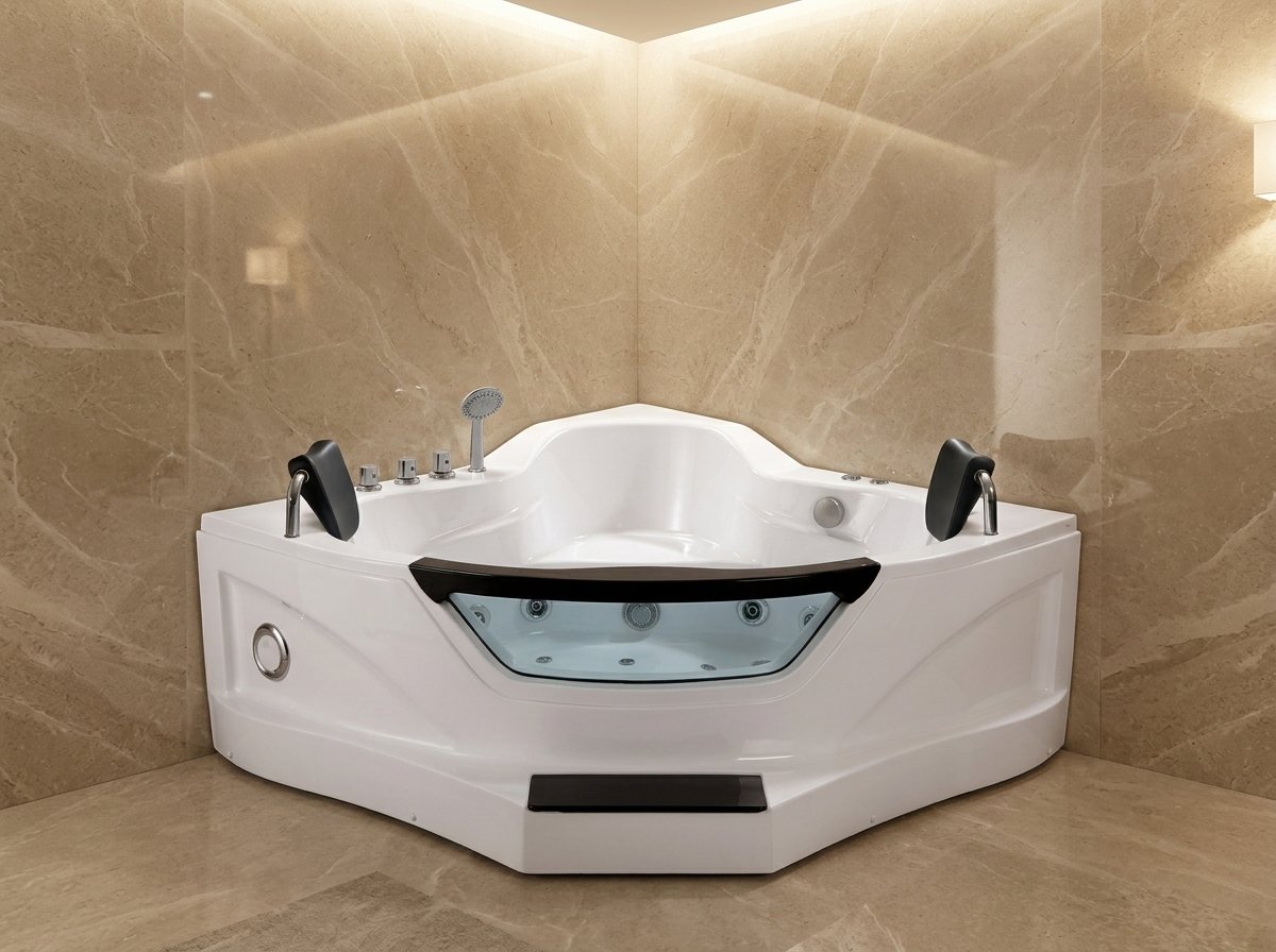 Luxury Acrylic Corner Jacuzzi Bathtub