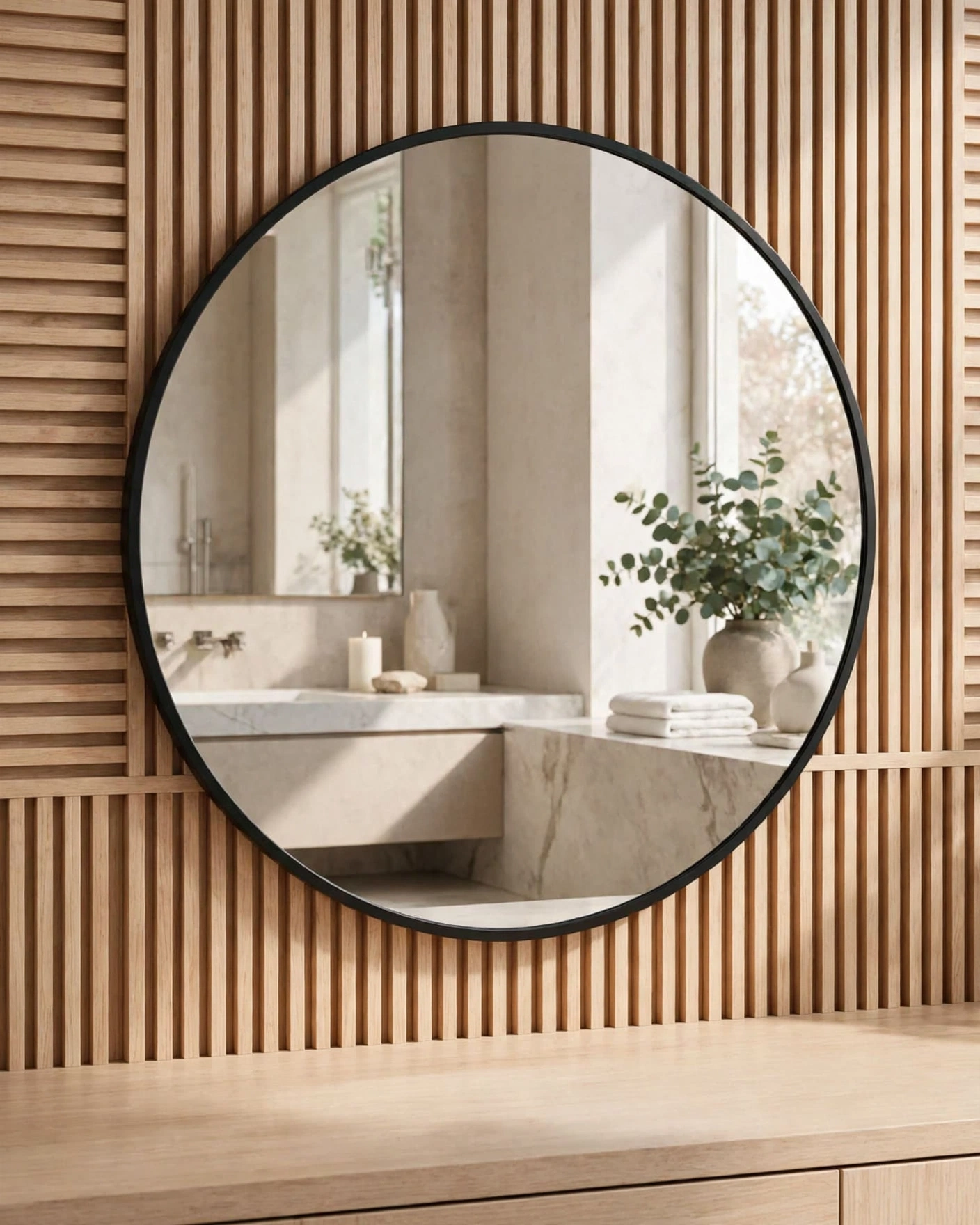 Luna Circle Mirror-Black