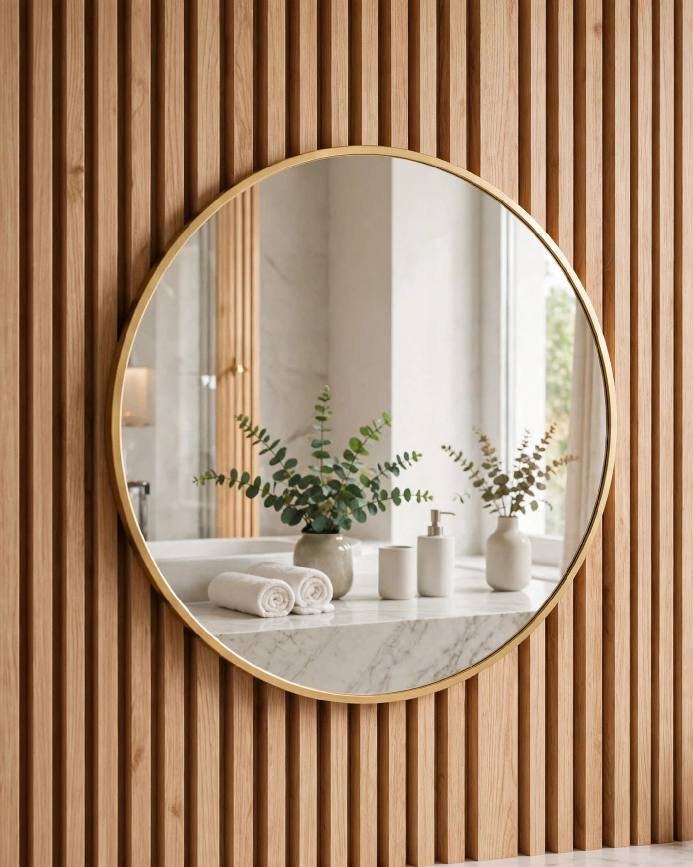 Luna Circle Mirror-Gold