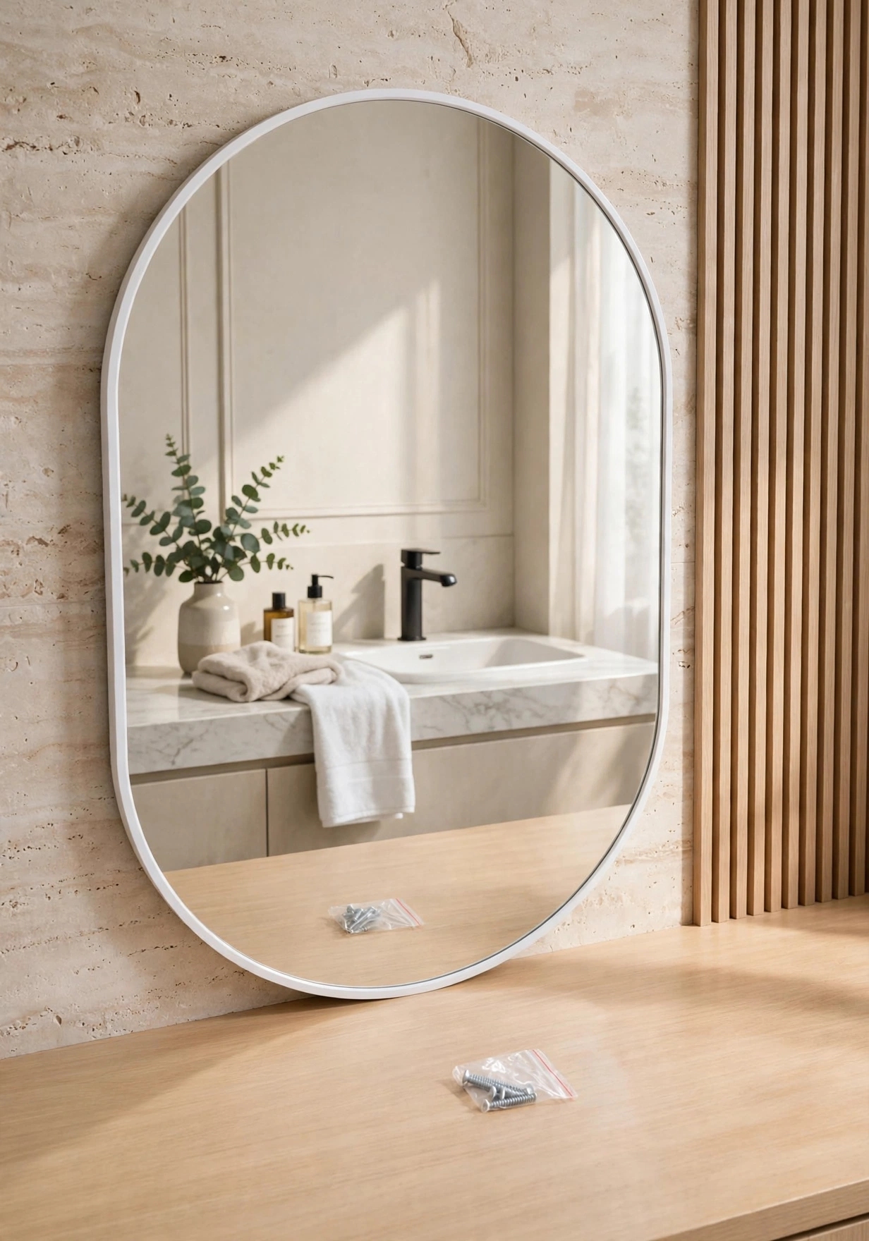 Luna Capsule Mirror-White